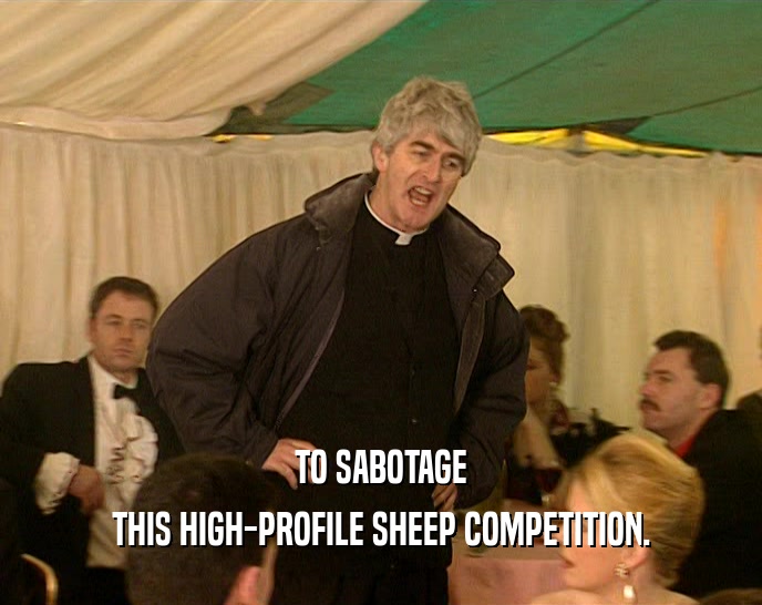 TO SABOTAGE THIS HIGH-PROFILE SHEEP COMPETITION. 