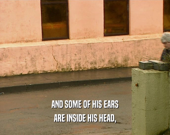 AND SOME OF HIS EARS ARE INSIDE HIS HEAD, 