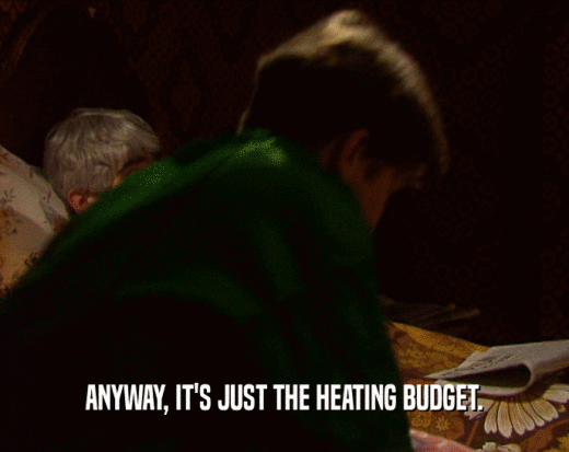 ANYWAY, IT'S JUST THE HEATING BUDGET.
  