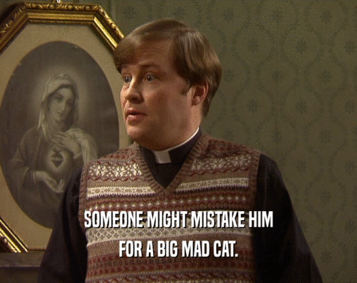 SOMEONE MIGHT MISTAKE HIM FOR A BIG MAD CAT. 