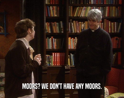 MOORS? WE DON'T HAVE ANY MOORS.
  
