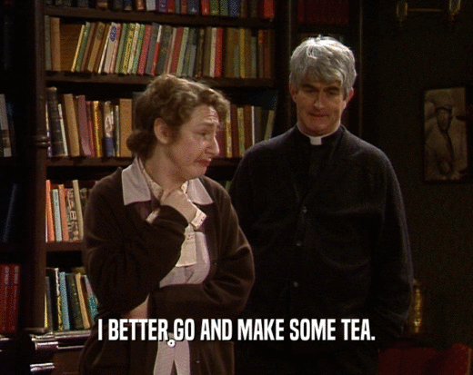 I BETTER GO AND MAKE SOME TEA.  