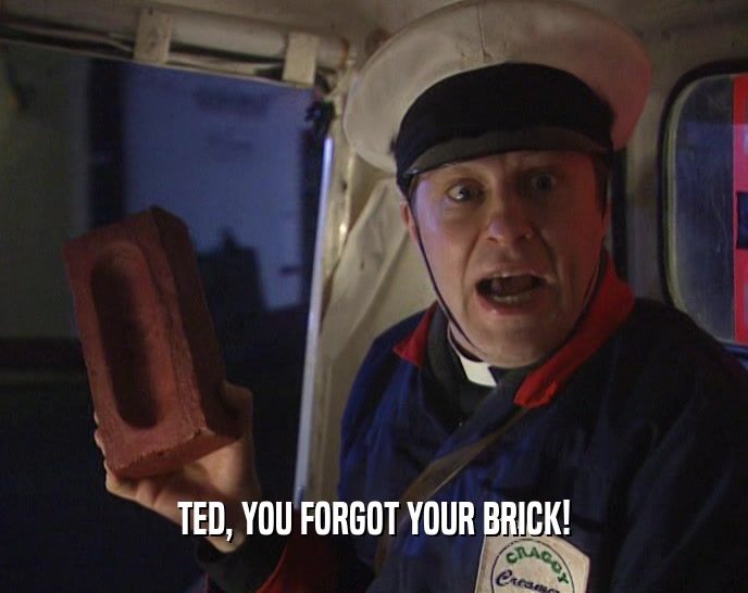 TED, YOU FORGOT YOUR BRICK!  