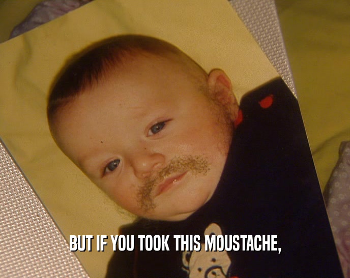 BUT IF YOU TOOK THIS MOUSTACHE,  