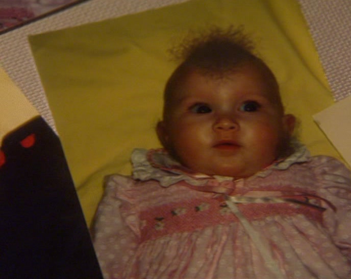 THIS BABY'S HEAD HAIR AND THIS BABY'S SIDEBOARDS... 