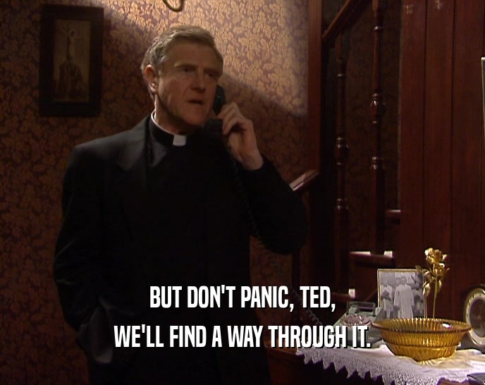 BUT DON'T PANIC, TED,
 WE'LL FIND A WAY THROUGH IT.
 
