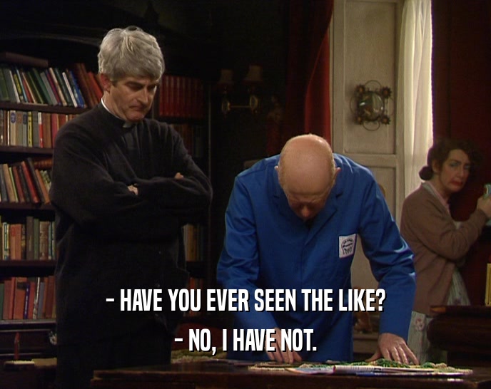 - HAVE YOU EVER SEEN THE LIKE? - NO, I HAVE NOT. 