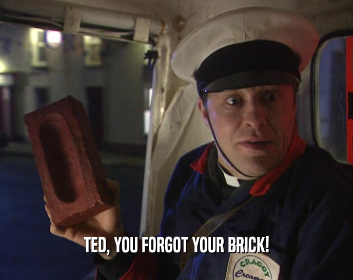 TED, YOU FORGOT YOUR BRICK!  