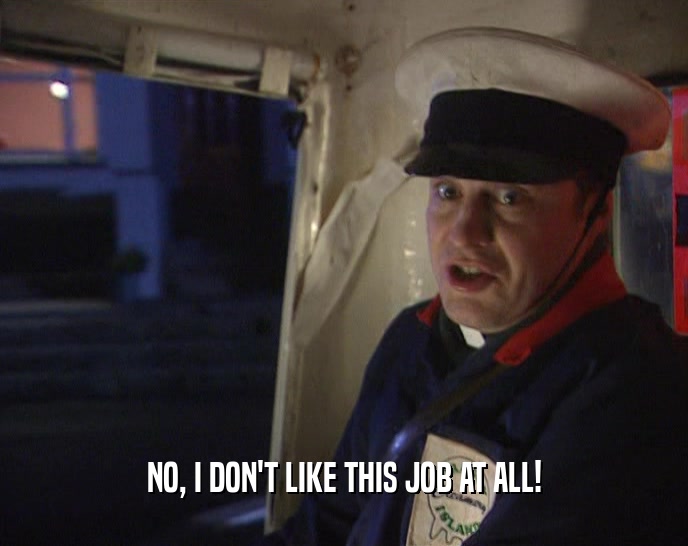 NO, I DON'T LIKE THIS JOB AT ALL!  
