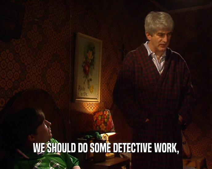 WE SHOULD DO SOME DETECTIVE WORK,  