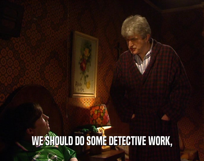 WE SHOULD DO SOME DETECTIVE WORK,  