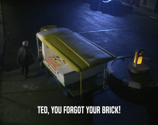 TED, YOU FORGOT YOUR BRICK!
  