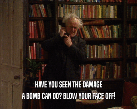 HAVE YOU SEEN THE DAMAGE A BOMB CAN DO? BLOW YOUR FACE OFF! 
