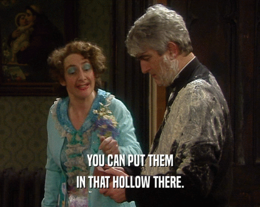 YOU CAN PUT THEM IN THAT HOLLOW THERE. 