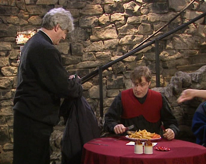 DOUGAL, THERE'S NO TIME TO EAT THAT.  