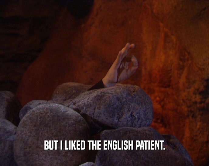 BUT I LIKED THE ENGLISH PATIENT.  