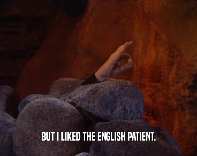 BUT I LIKED THE ENGLISH PATIENT.  