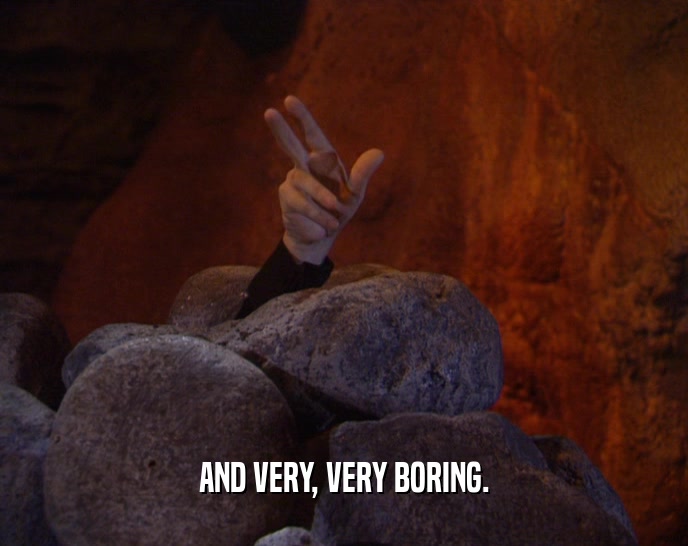 AND VERY, VERY BORING.  