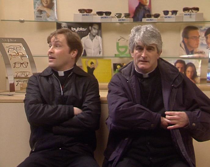 THE SUN'S OUT AND WE'RE IN AN OPTICIANS. 
