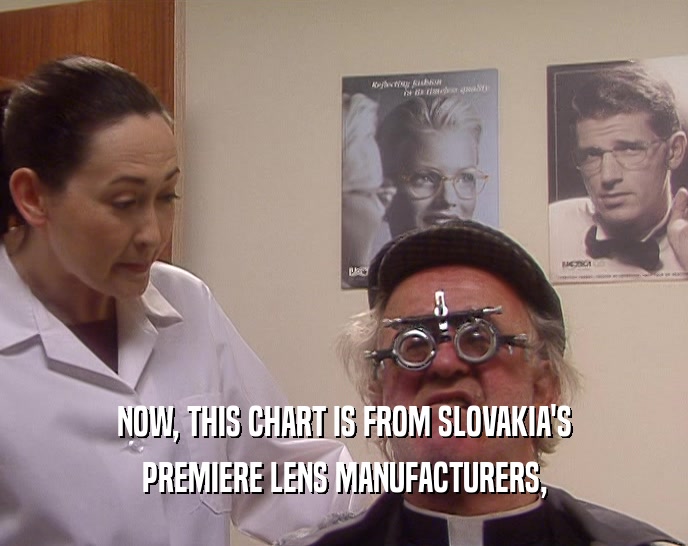 NOW, THIS CHART IS FROM SLOVAKIA'S
 PREMIERE LENS MANUFACTURERS,
 