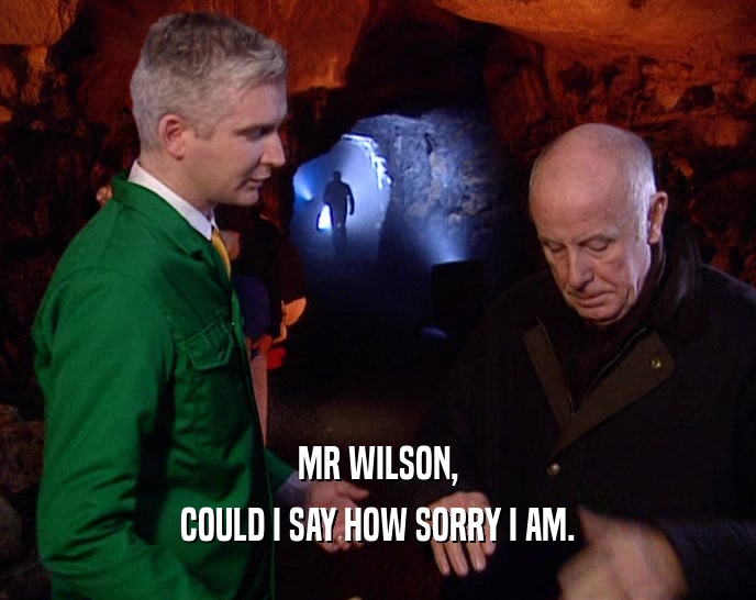 MR WILSON, COULD I SAY HOW SORRY I AM. 