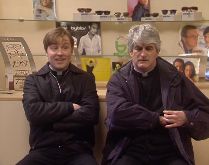 THE SUN'S OUT AND WE'RE IN AN OPTICIANS. 