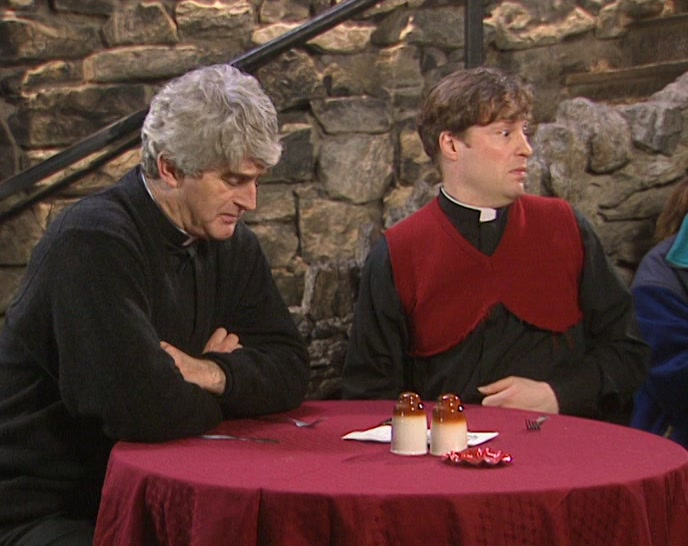 COME ON, DOUGAL, RELAX. THE FOOD WILL BE HERE IN A MINUTE. 