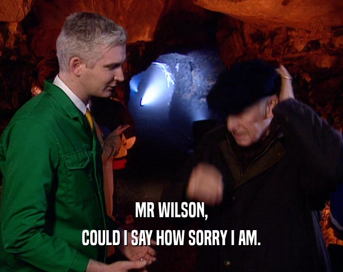 MR WILSON,
 COULD I SAY HOW SORRY I AM.
 