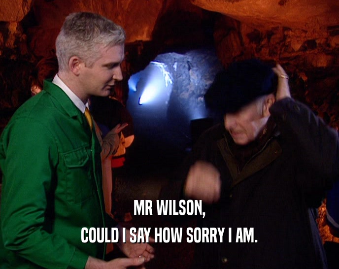 MR WILSON, COULD I SAY HOW SORRY I AM. 