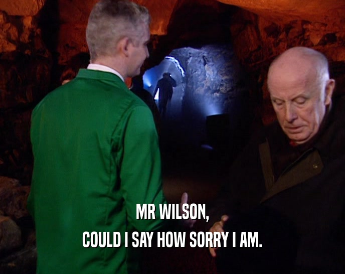 MR WILSON, COULD I SAY HOW SORRY I AM. 