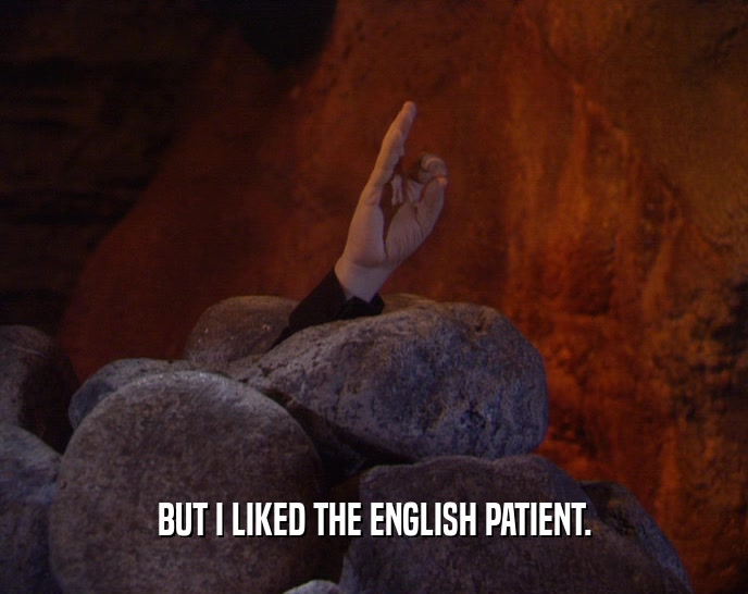 BUT I LIKED THE ENGLISH PATIENT.  