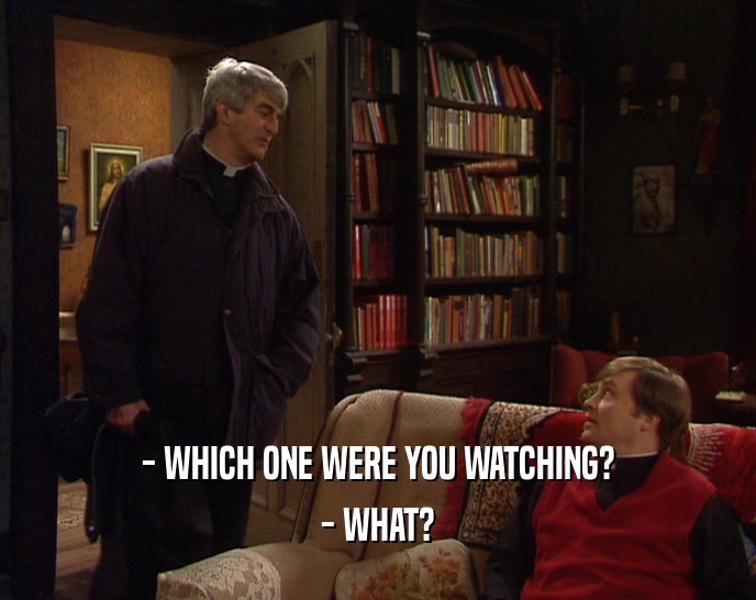 - WHICH ONE WERE YOU WATCHING? - WHAT? 