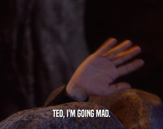 TED, I'M GOING MAD.
  