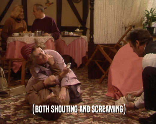 (BOTH SHOUTING AND SCREAMING)  