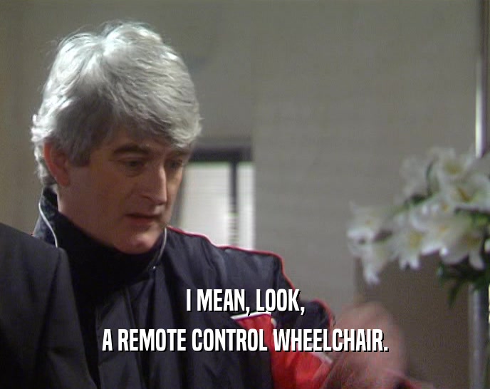 I MEAN, LOOK, A REMOTE CONTROL WHEELCHAIR. 