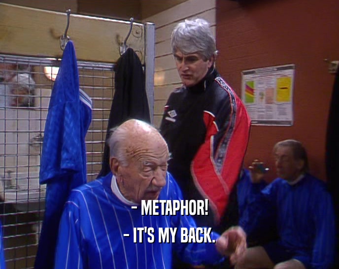 - METAPHOR! - IT'S MY BACK. 