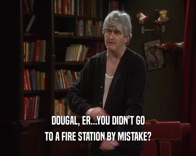 DOUGAL, ER...YOU DIDN'T GO TO A FIRE STATION BY MISTAKE? 