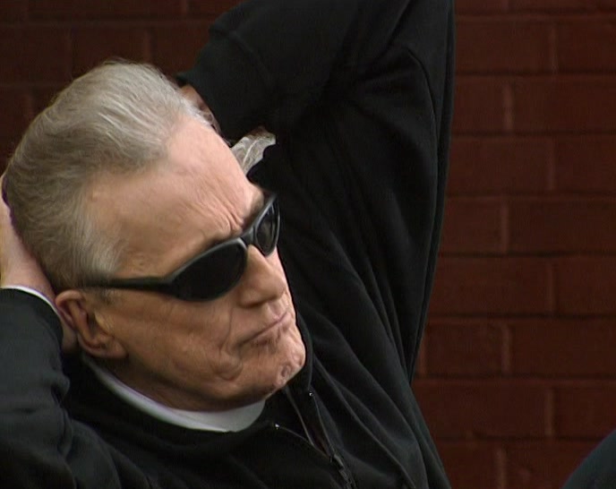 NEEDS ONLY ONE NUN TO HELP HIM GET OUT OF A CHAIR. 