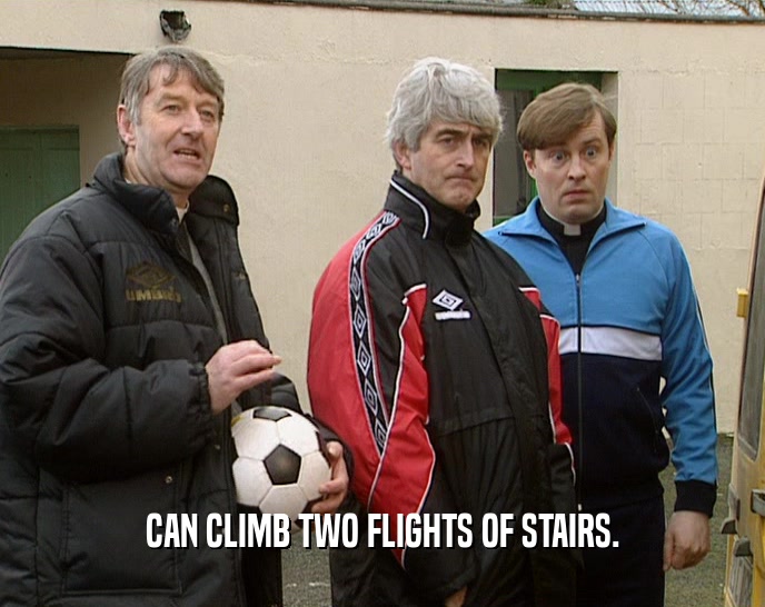 CAN CLIMB TWO FLIGHTS OF STAIRS.  