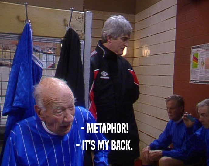 - METAPHOR! - IT'S MY BACK. 