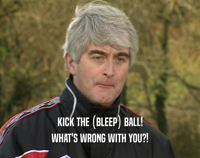 KICK THE (BLEEP) BALL! WHAT'S WRONG WITH YOU?! 