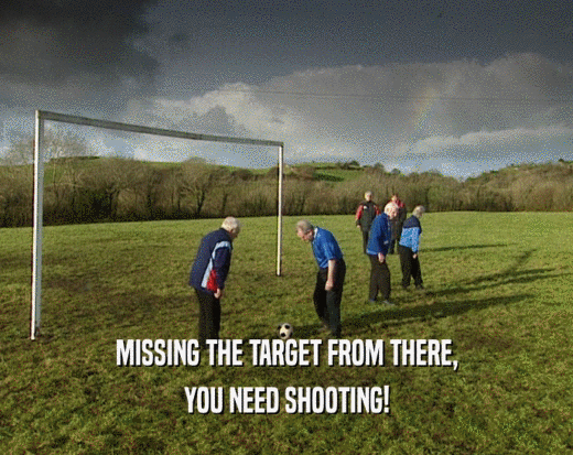 MISSING THE TARGET FROM THERE,
 YOU NEED SHOOTING!
 