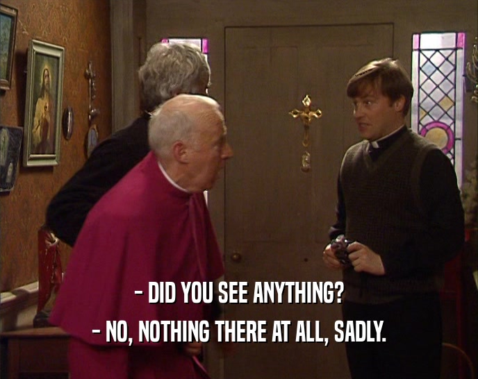 - DID YOU SEE ANYTHING? - NO, NOTHING THERE AT ALL, SADLY. 
