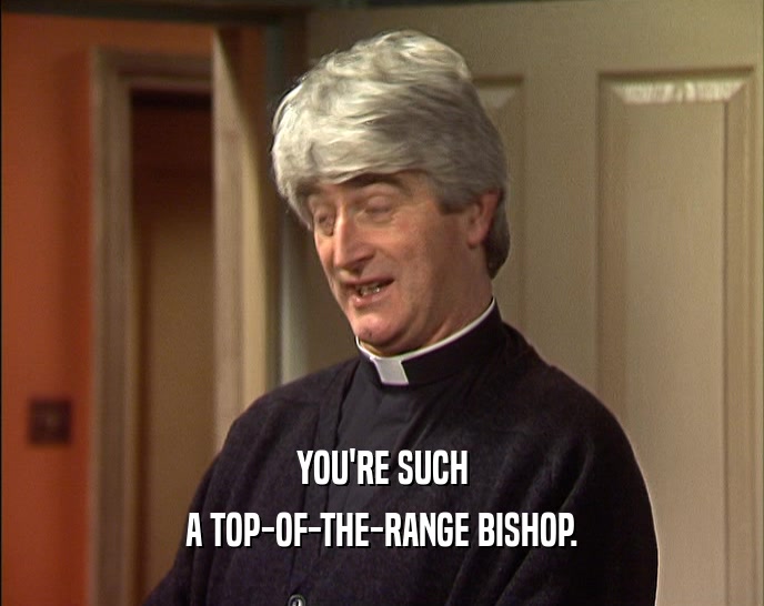 YOU'RE SUCH A TOP-OF-THE-RANGE BISHOP. 