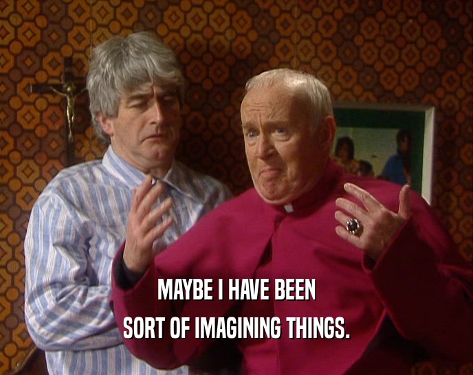 MAYBE I HAVE BEEN SORT OF IMAGINING THINGS. 