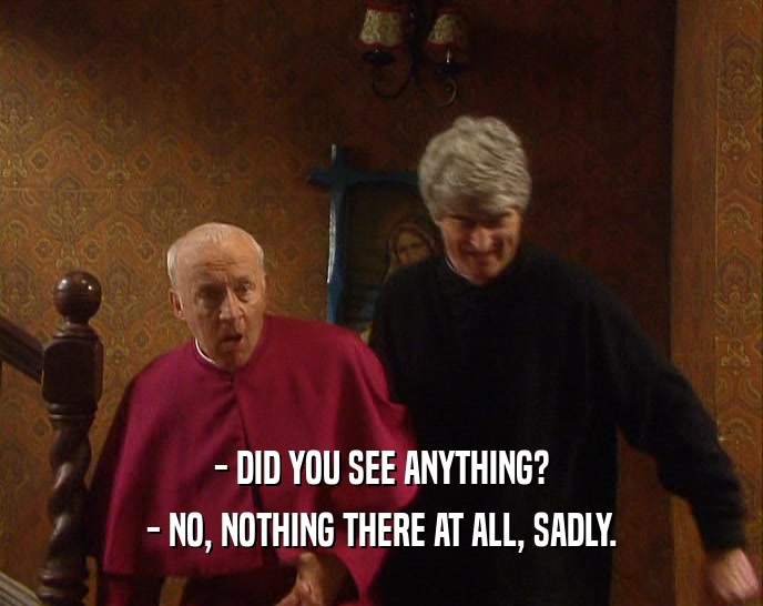 - DID YOU SEE ANYTHING? - NO, NOTHING THERE AT ALL, SADLY. 
