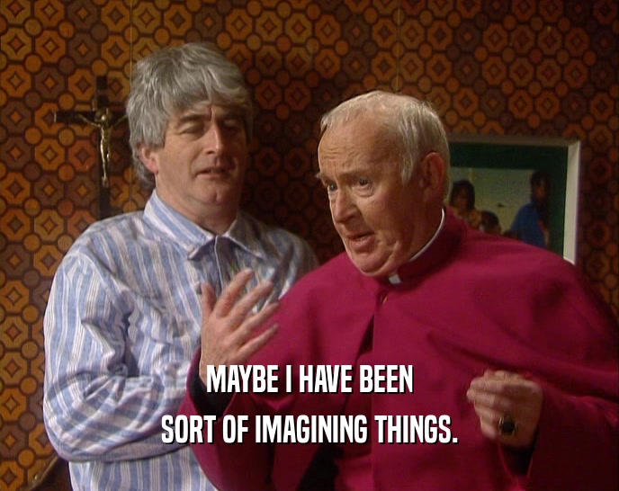 MAYBE I HAVE BEEN SORT OF IMAGINING THINGS. 