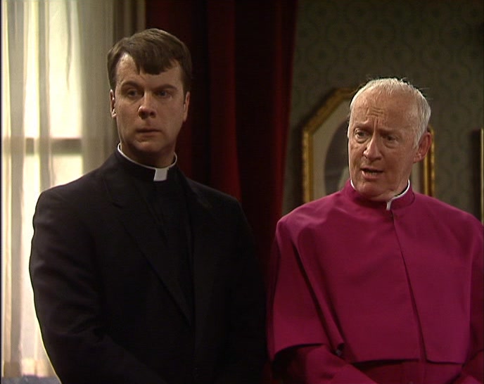 AH, THE KRAKEN AWAKES. DID WE DISTURB YOU, FATHER HACKETT? 