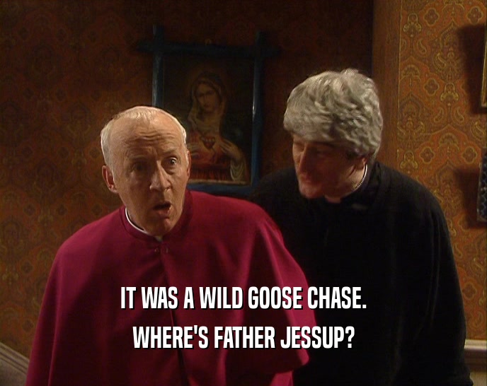 IT WAS A WILD GOOSE CHASE. WHERE'S FATHER JESSUP? 