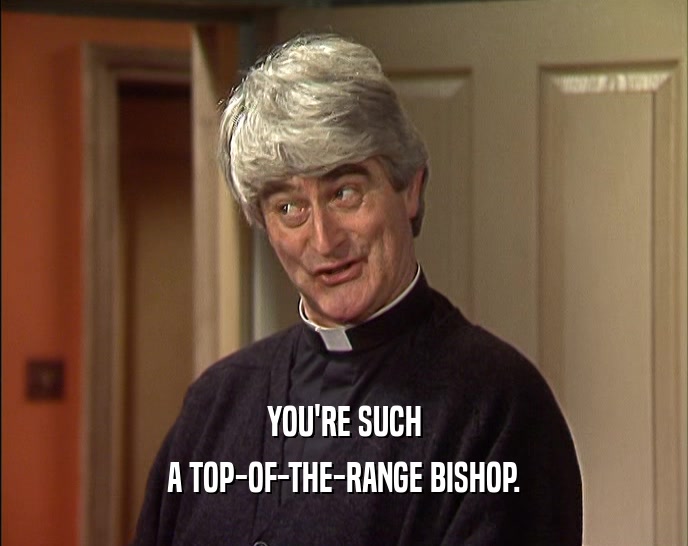 YOU'RE SUCH A TOP-OF-THE-RANGE BISHOP. 